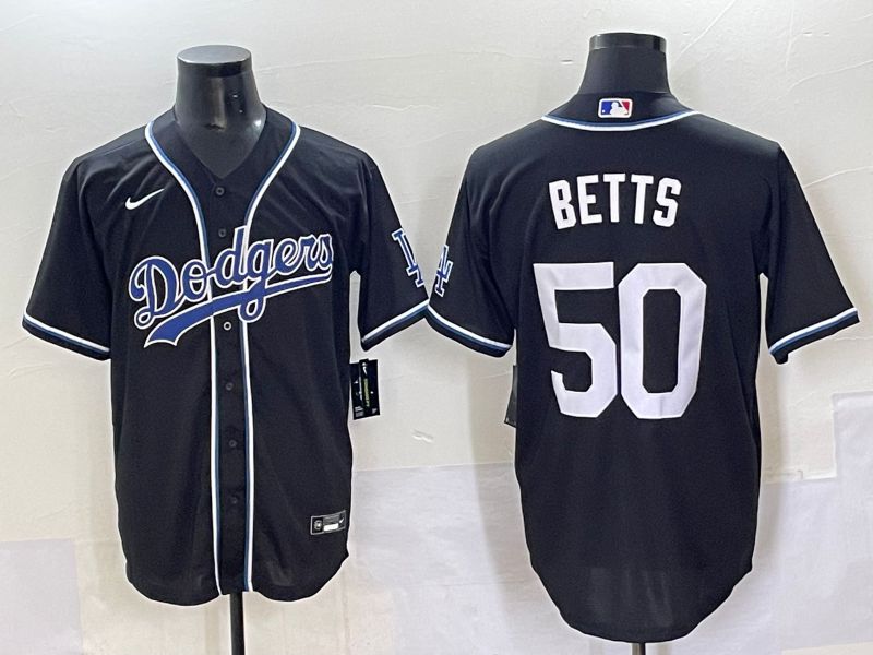 Men 2025 Los Angeles Dodgers #50 Betts Black Three generations Fashion Nike MLB Jersey style 7041